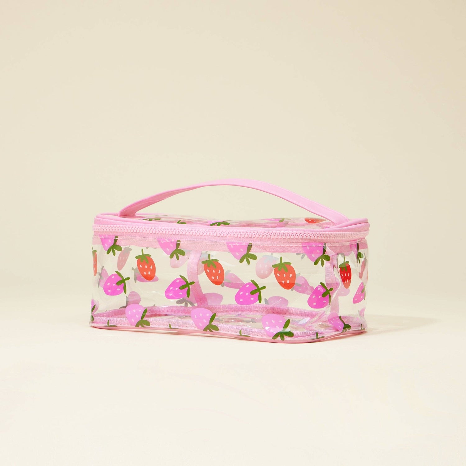 Frem - Fruit-Print Clear Makeup Bag with Handle Travel Organizer