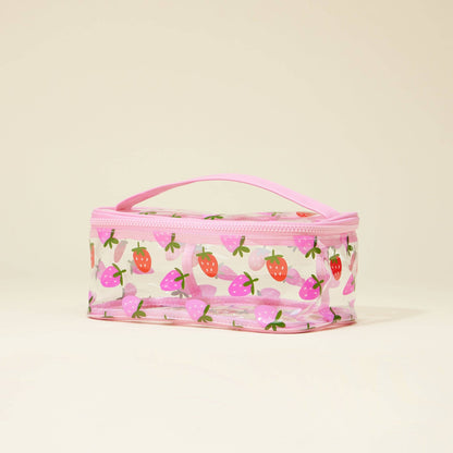 Frem - Fruit-Print Clear Makeup Bag with Handle Travel Organizer
