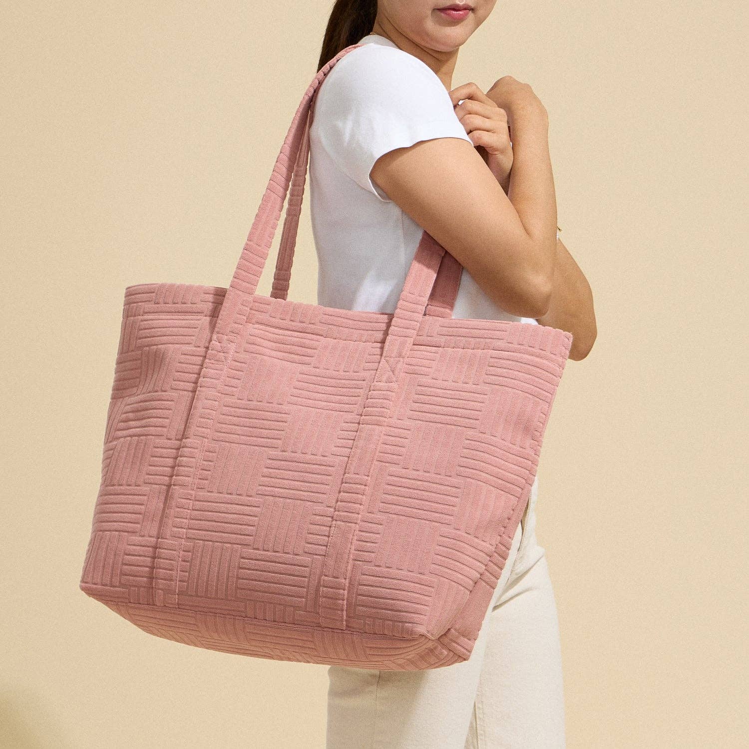 Frem - Quilted Tote Bag with Woven Texture