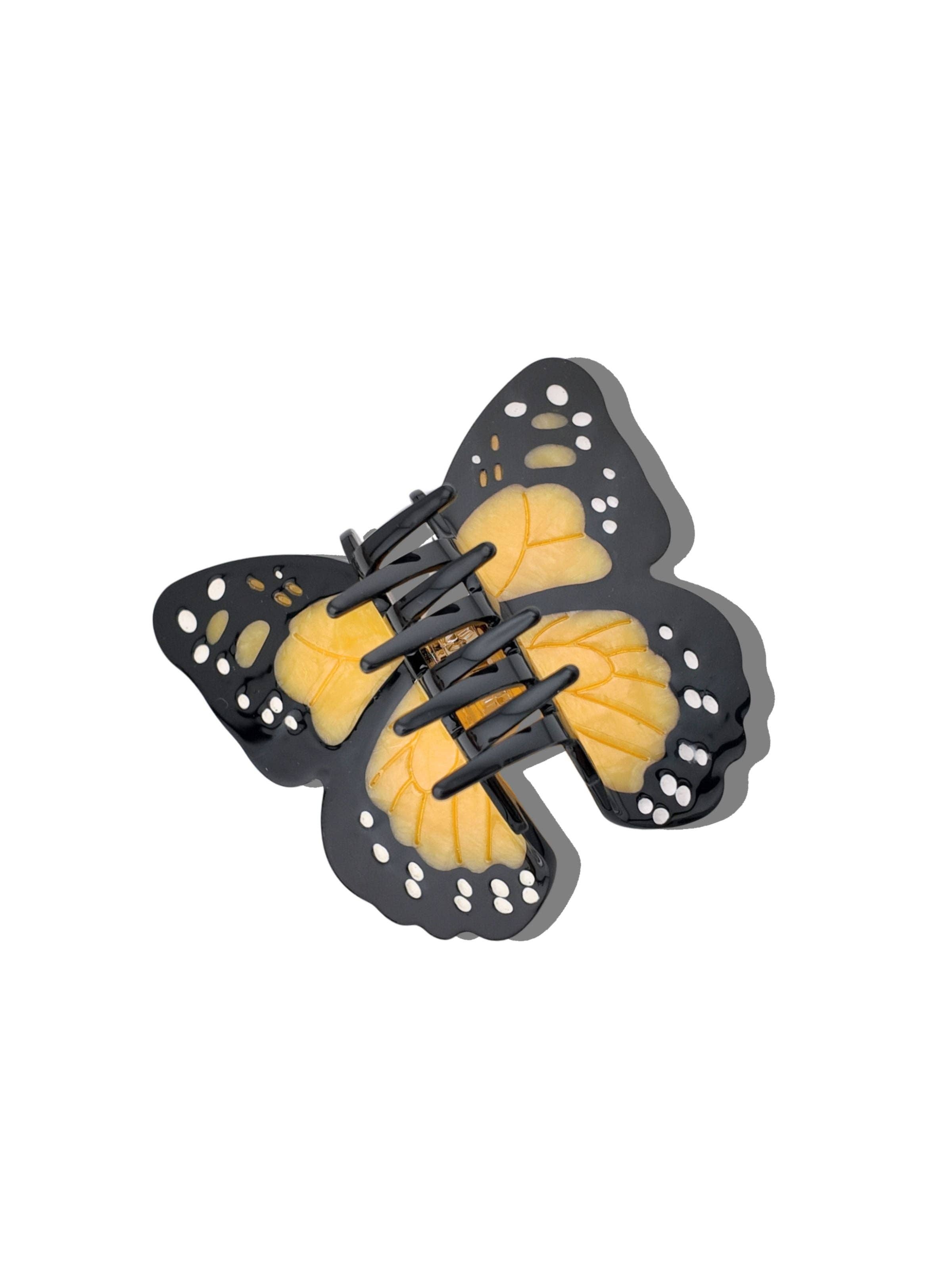 Solar Eclipse - Hand-painted Monarch Butterfly Claw Hair Clip | Eco-Friendly