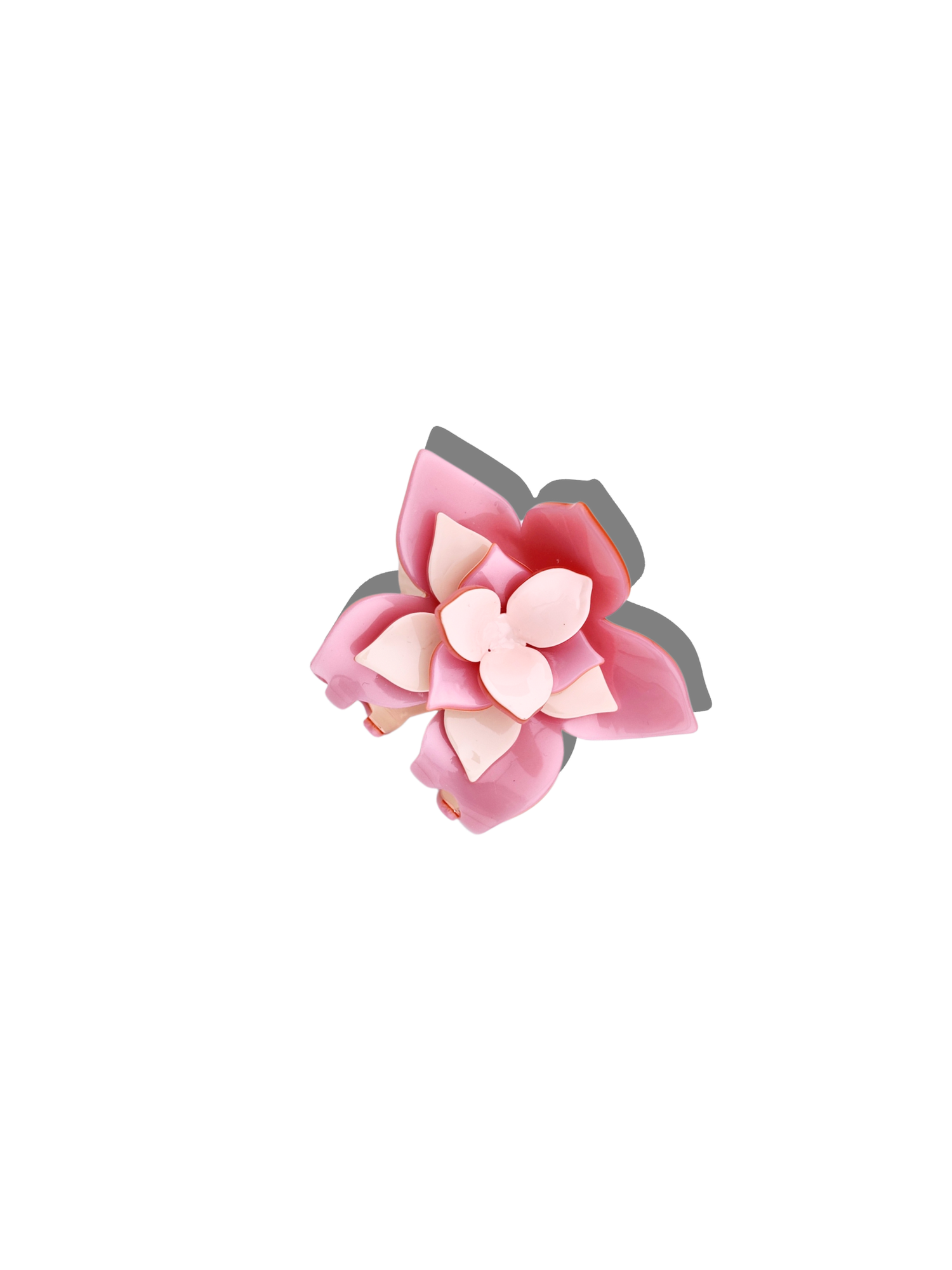 Solar Eclipse - Hand-painted Origami Magnolia Flower Hair Clip