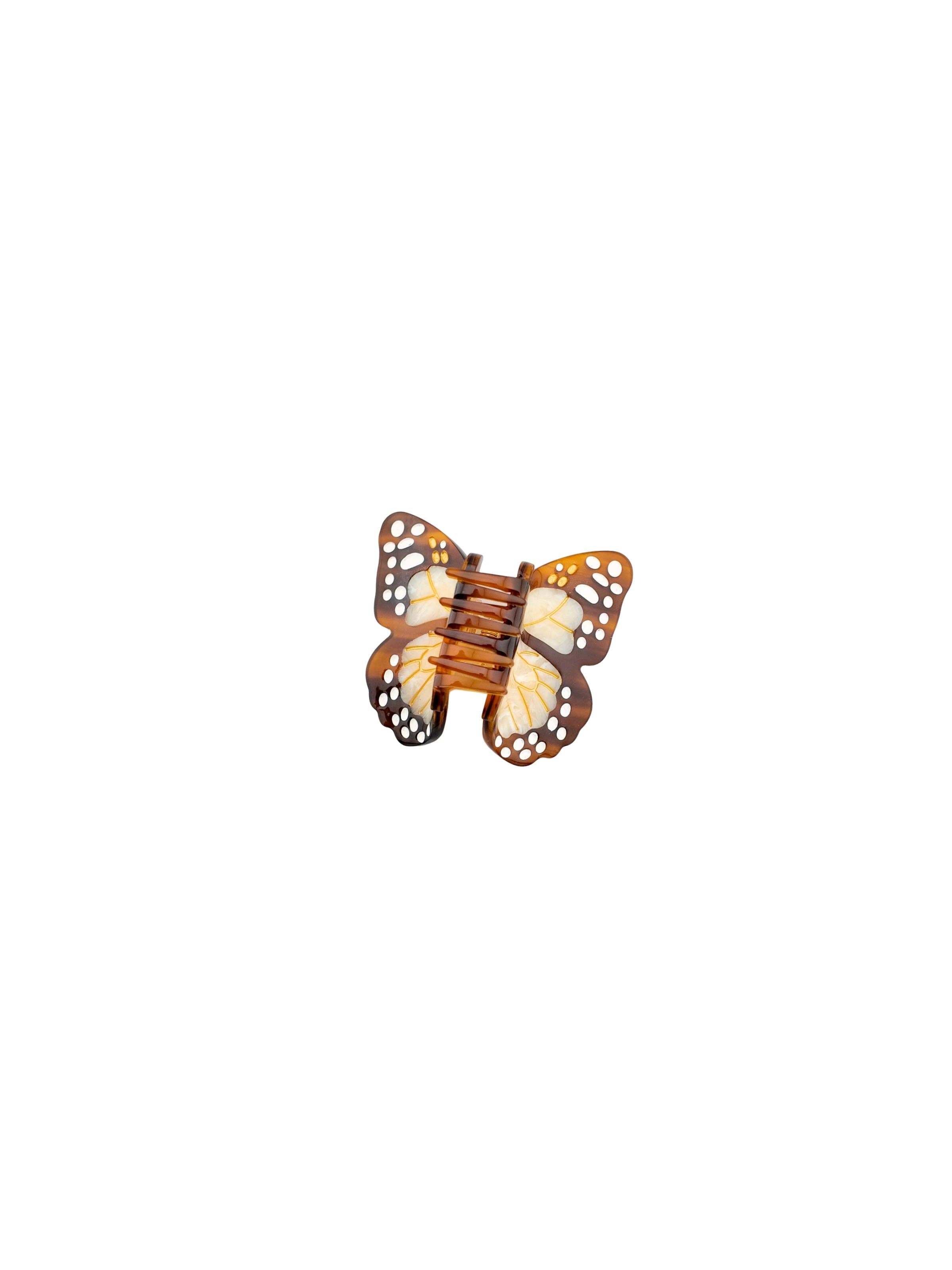 Solar Eclipse - Hand-painted Mini Boho Monarch Claw Hair Clip | Eco-Friendly