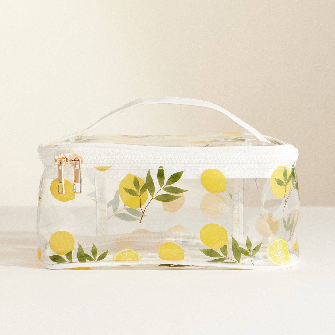 Frem - Fruit-Print Clear Makeup Bag with Handle Travel Organizer