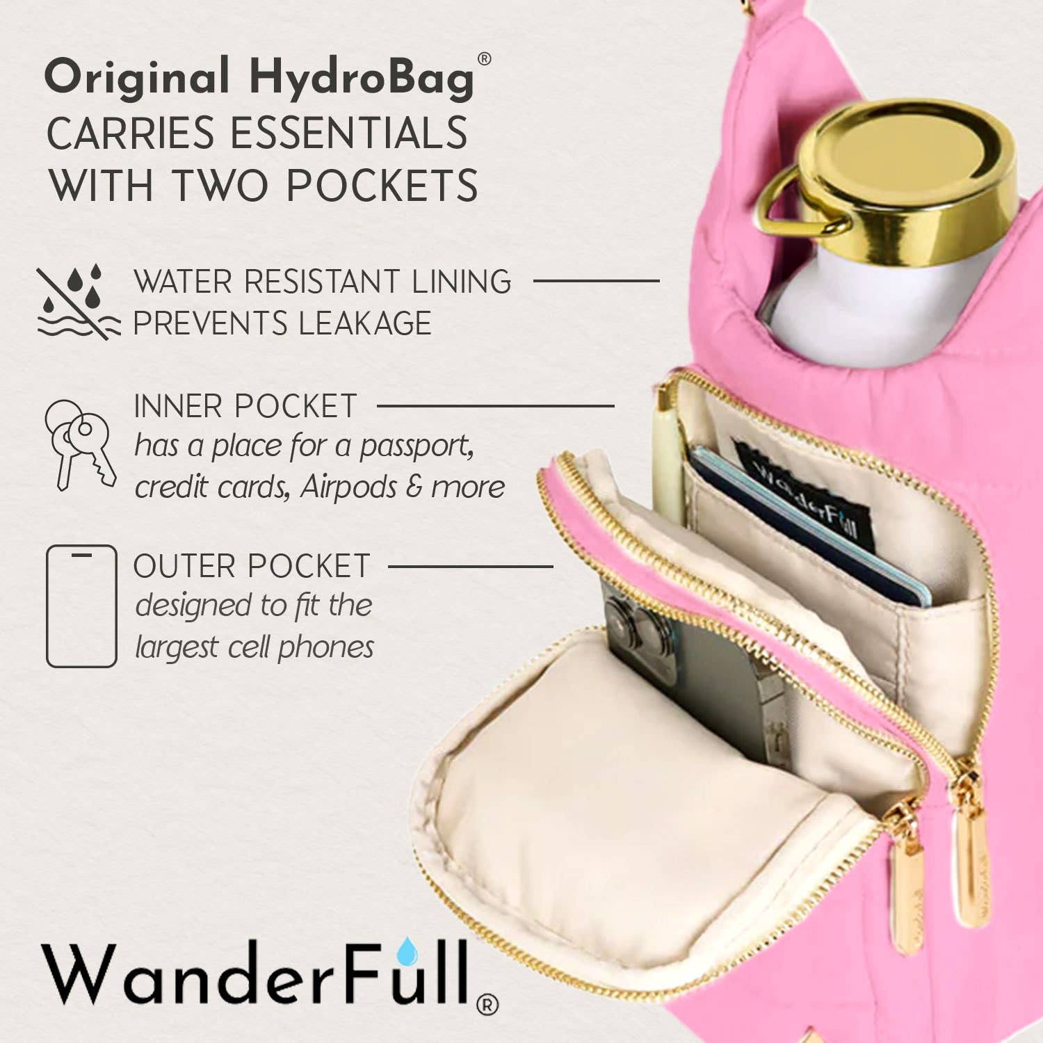 WanderFull - Original HydroBag - Pink Peony HydroBag®