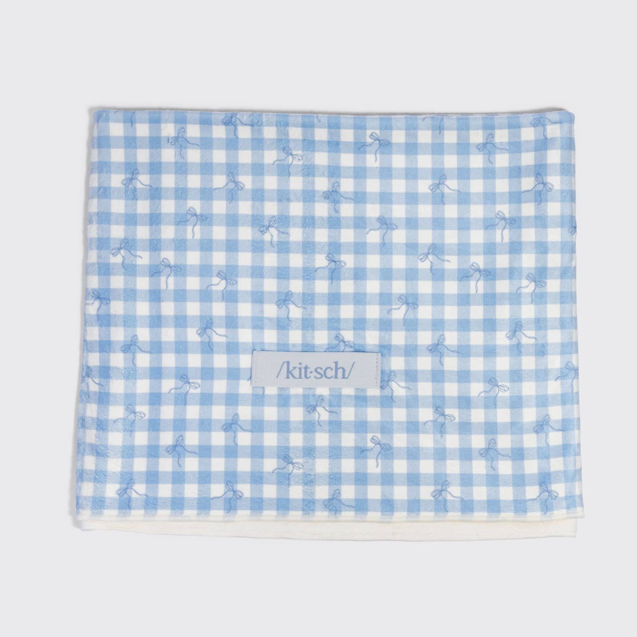 KITSCH - XL Hair Towel Wrap - Gingham Blue