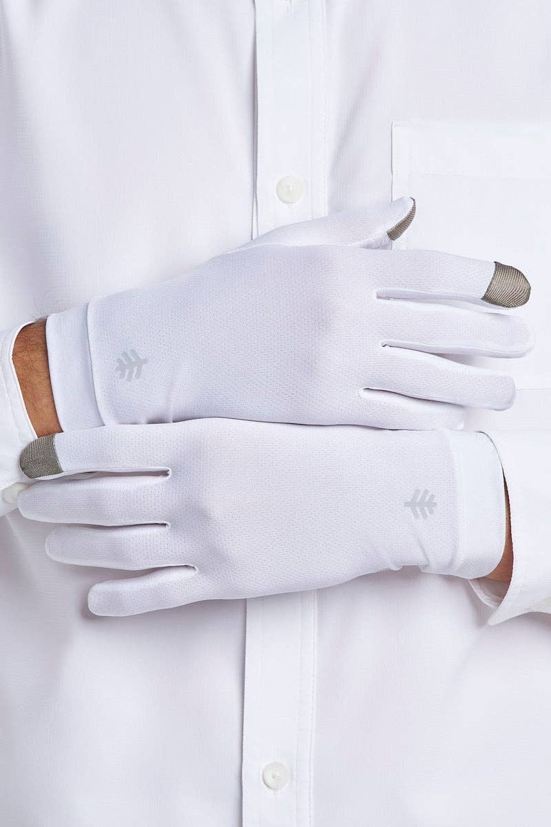 Coolibar - Unisex Gannett Full Finger Gloves | White