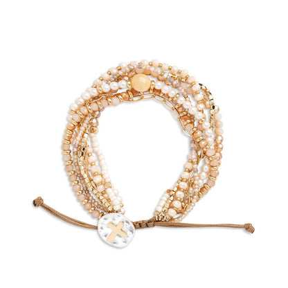 DEMDACO - Beaded Prayer Bracelet - Champagne