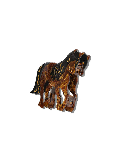 Solar Eclipse - Hand-painted Horse Claw Hair Clip | Eco-Friendly