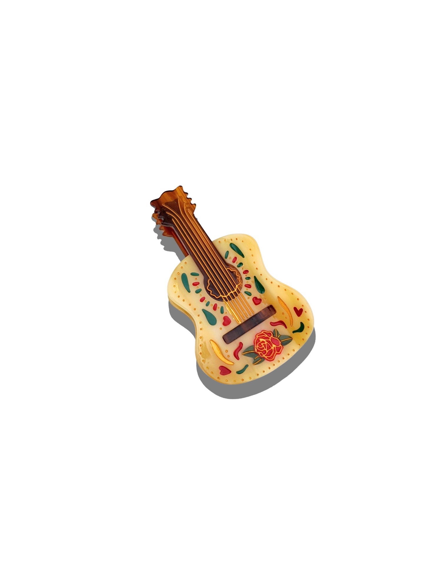 Solar Eclipse - Hand-painted Dia De Las Brujas Guitar Claw Hair Clip | Eco-Friendly