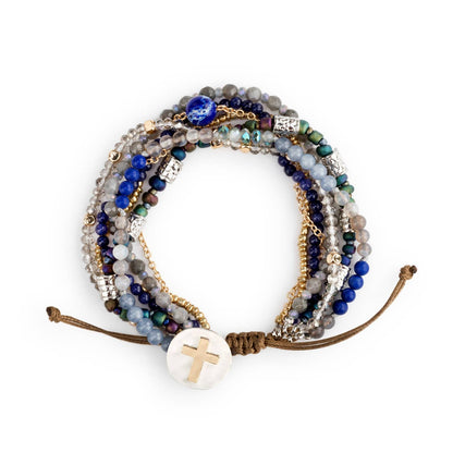 DEMDACO - Beaded Prayer Bracelet - Indigo