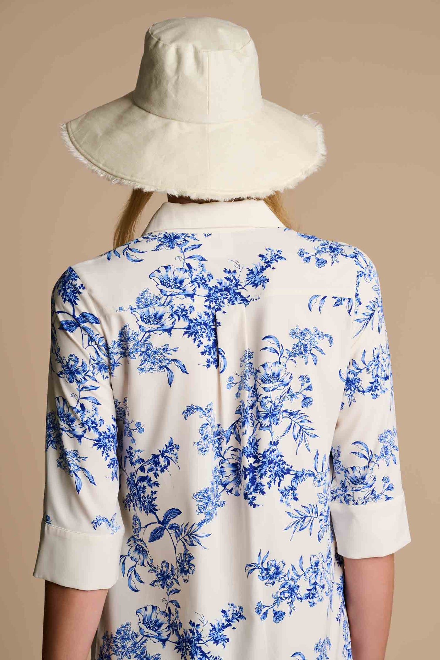 Coolibar - Icaria Tunic Dress | Vanilla China Blue Damask