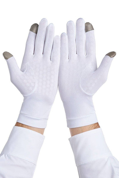 Coolibar - Unisex Gannett Full Finger Gloves | White