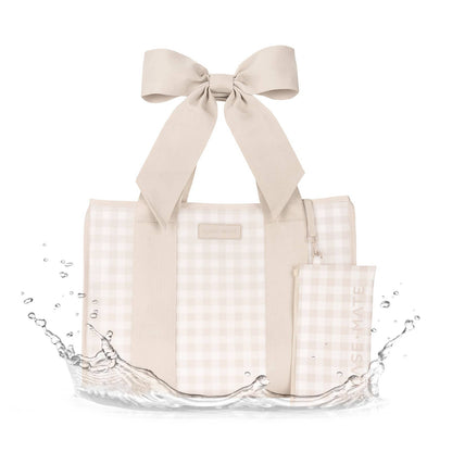 Case-Mate - Case-Mate Latte Gingham Bow Jelly Tote Bag