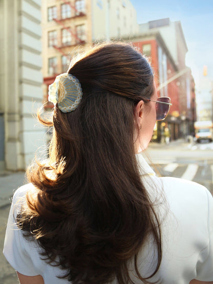 Solar Eclipse - Hand-painted Scallop Seashell Claw Hair Clip | Eco-Friendly