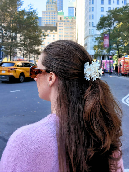 Solar Eclipse - Hand-painted Origami Snowflake Hair Claw Clip | Eco-Friendly