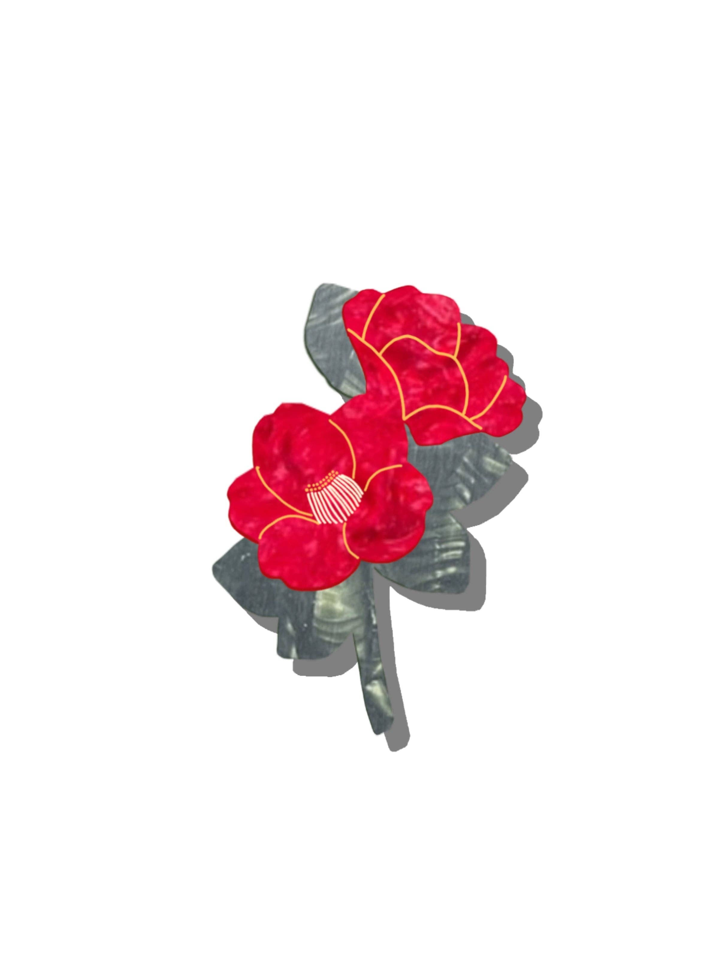Solar Eclipse - Hand-painted Vintage Poppy Claw Hair Clip | Eco-Friendly