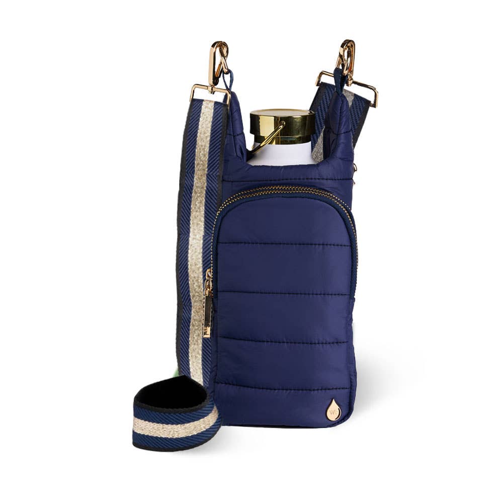WanderFull - Original HydroBag - Navy Blue Matte HydroBag™ with Navy/Gold Strap