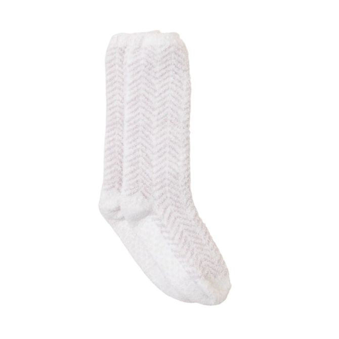 CozyChic Herringbone Socks Cream Stone