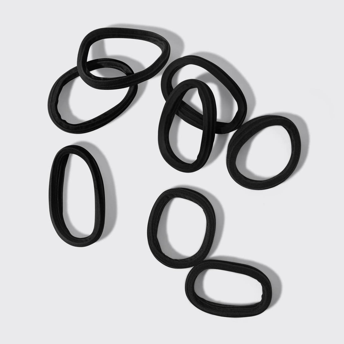 KITSCH - Recycled Seamless Hair Elastics 8pc Set- Black
