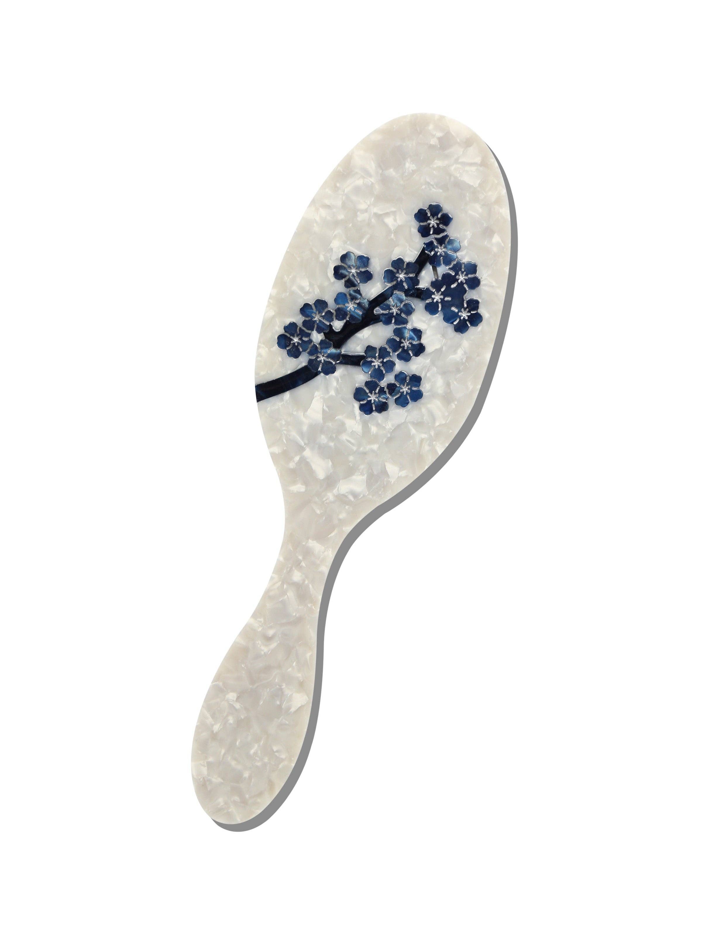 Solar Eclipse - Hand-painted White Sakura Blossom Brush | Eco-Friendly