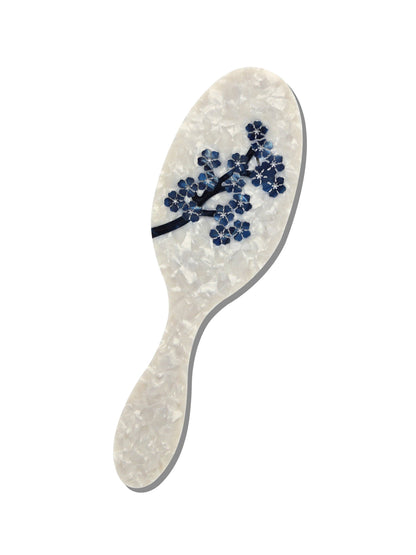 Solar Eclipse - Hand-painted White Sakura Blossom Brush | Eco-Friendly