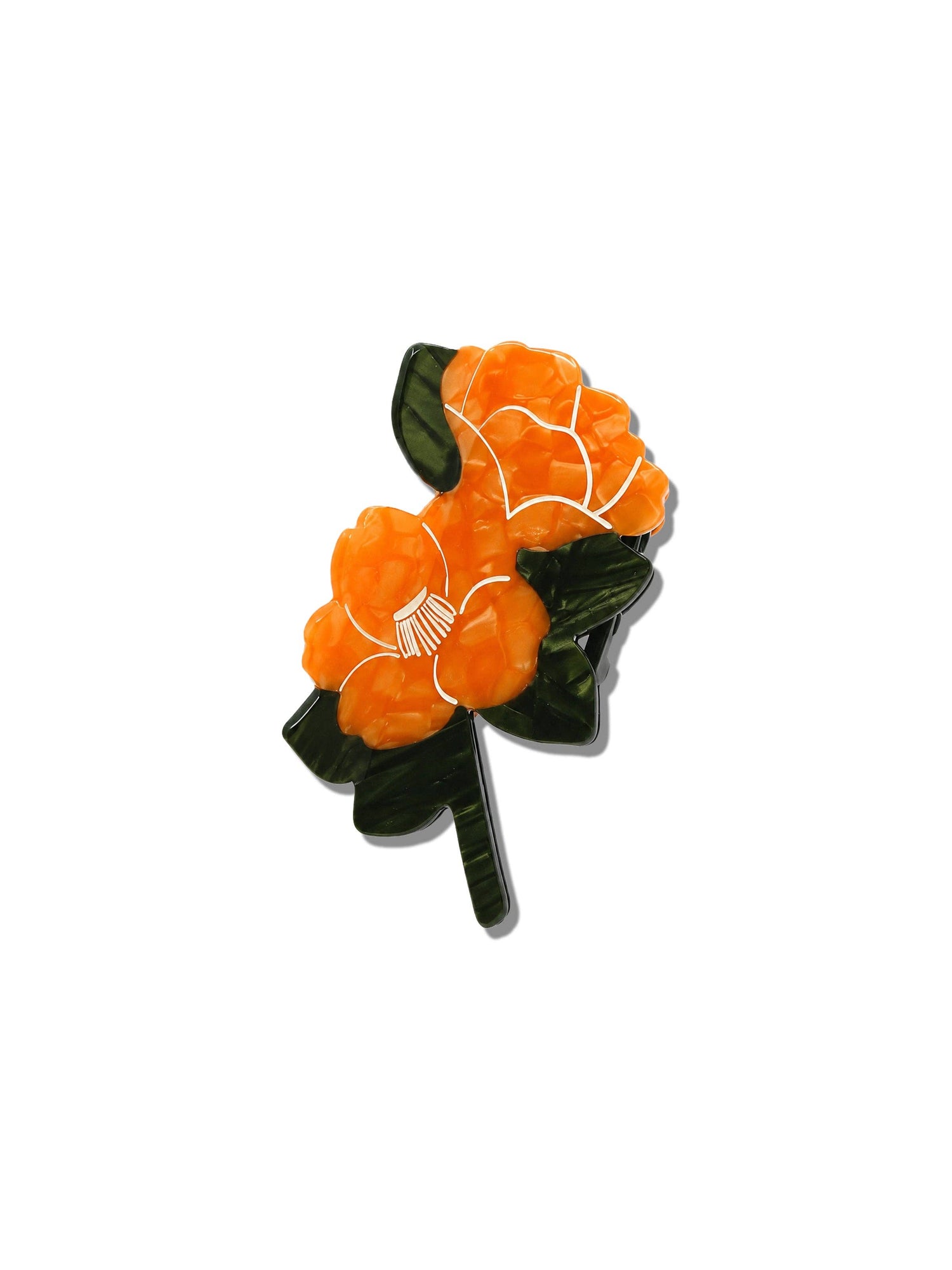 Solar Eclipse - Hand-painted Vintage Poppy Claw Hair Clip | Eco-Friendly