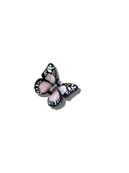 Solar Eclipse - Hand-painted Mini Monarch Butterfly Claw Hair Clip | Eco-Friendly