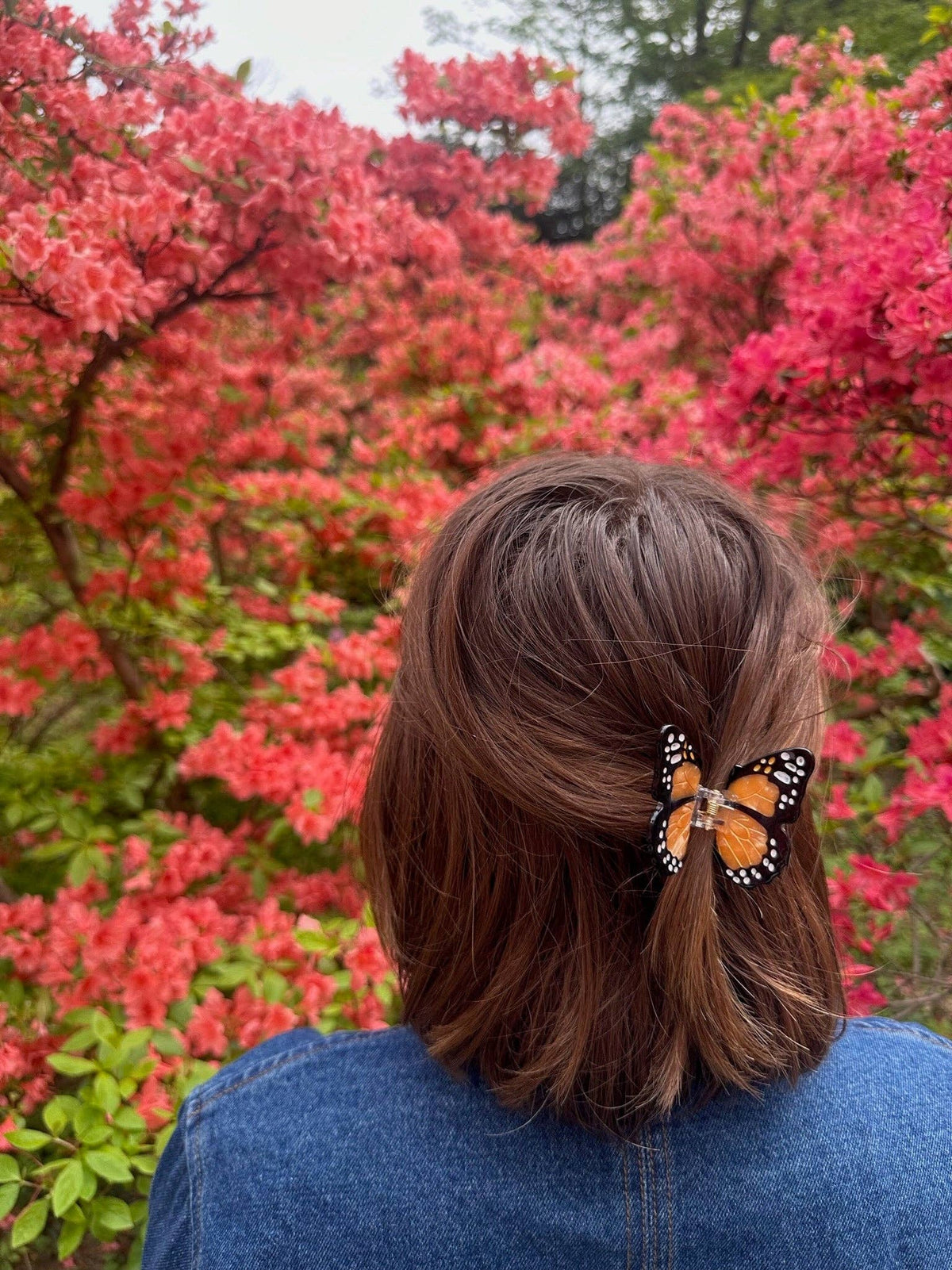 Solar Eclipse - Hand-painted Mini Monarch Butterfly Claw Hair Clip | Eco-Friendly