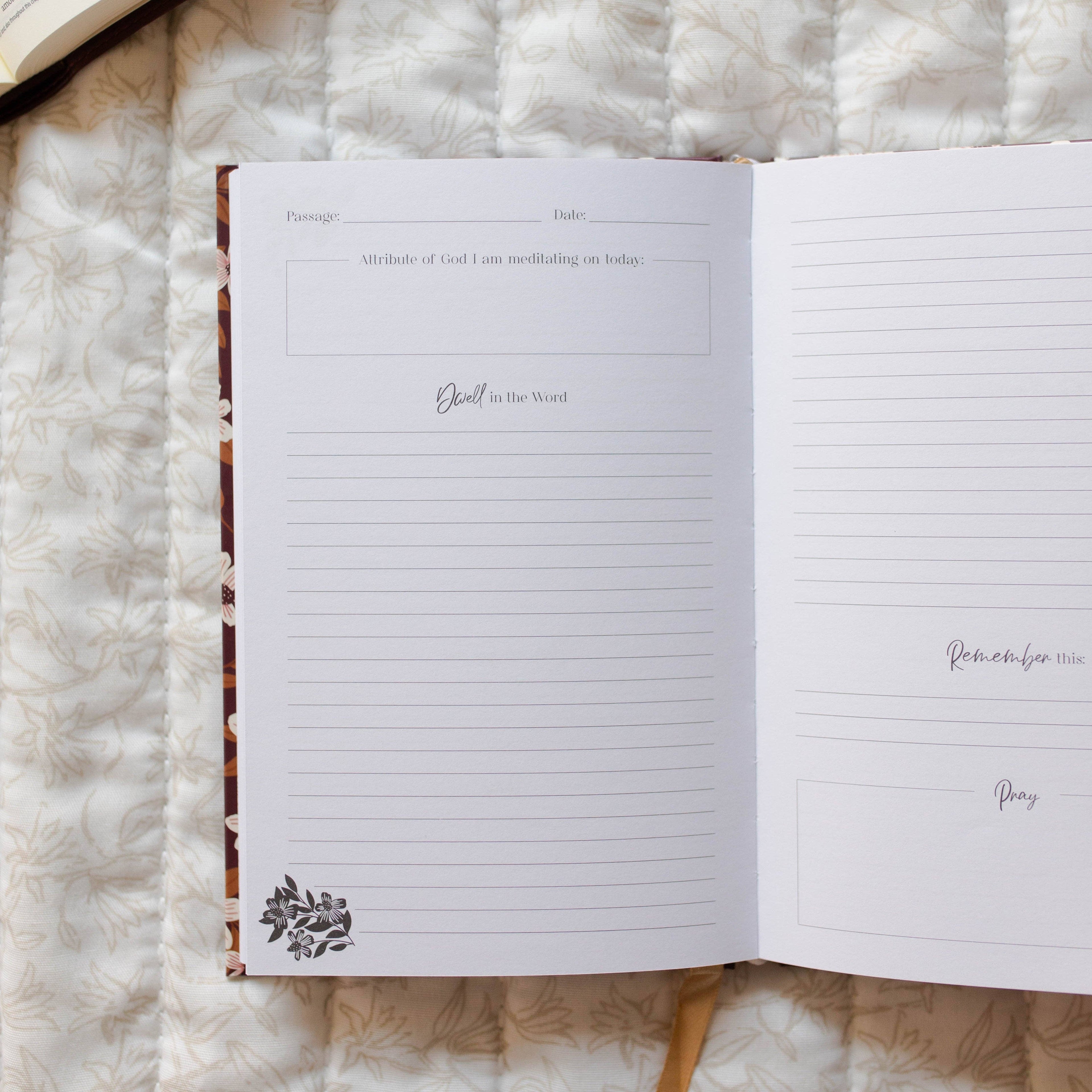 The Daily Grace Co - Dwell in the Word Journal - Burgundy Blooms