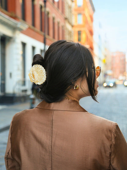 Solar Eclipse - Hand-painted Scallop Seashell Claw Hair Clip | Eco-Friendly