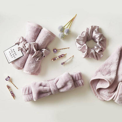 Bella Sleep + Spa - Plush Bow Headband - Lilac Ash