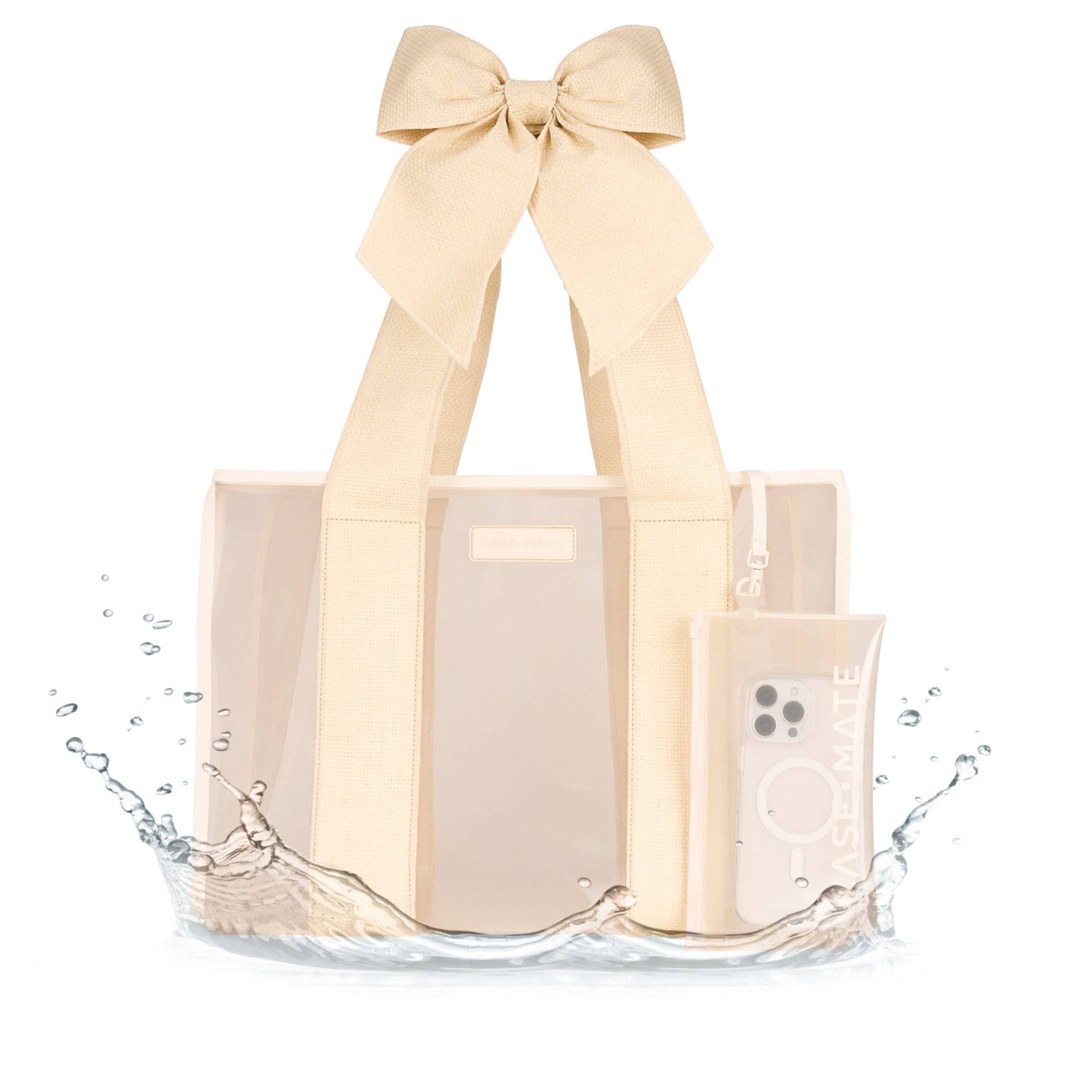 Case-Mate - Case-Mate Ecru Raffia Bow Jelly Tote Bag