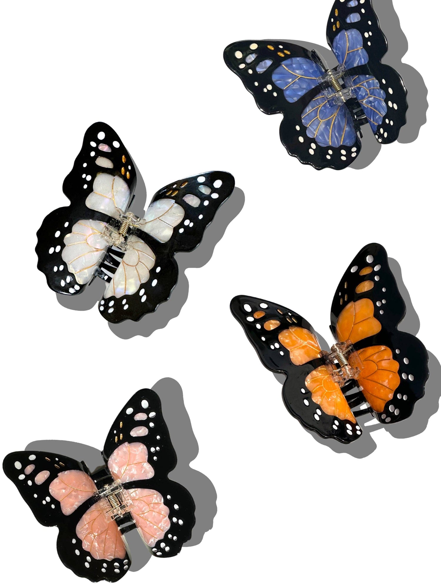 Solar Eclipse - Hand-painted Monarch Butterfly Claw Hair Clip | Eco-Friendly