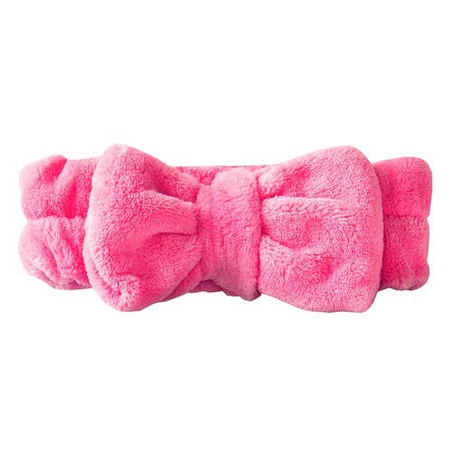 Bella Sleep + Spa - Plush Bow Spa Headband - Hot Pink