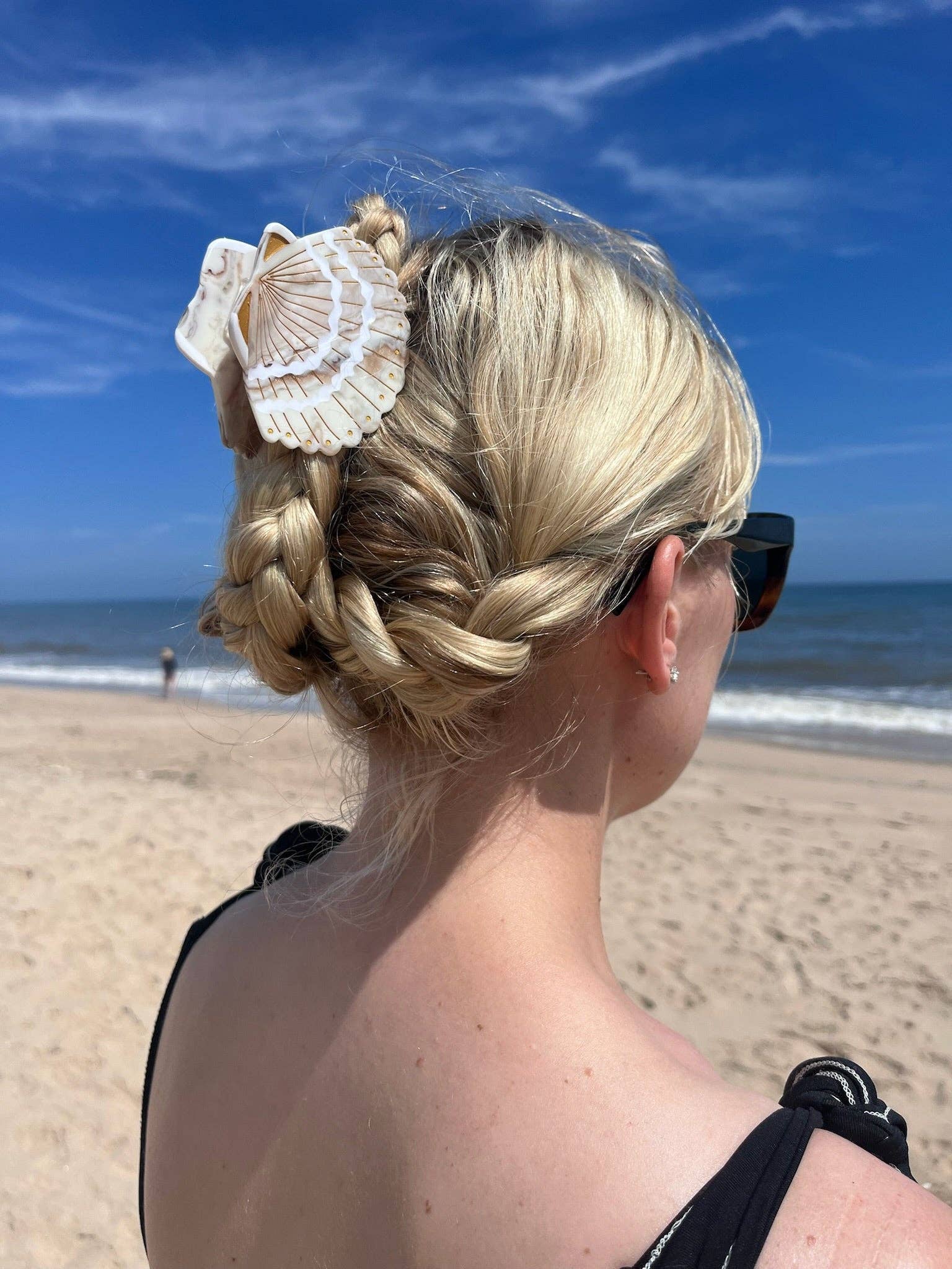 Solar Eclipse - Hand-painted Seashell Claw Hair Clip | Eco-Friendly