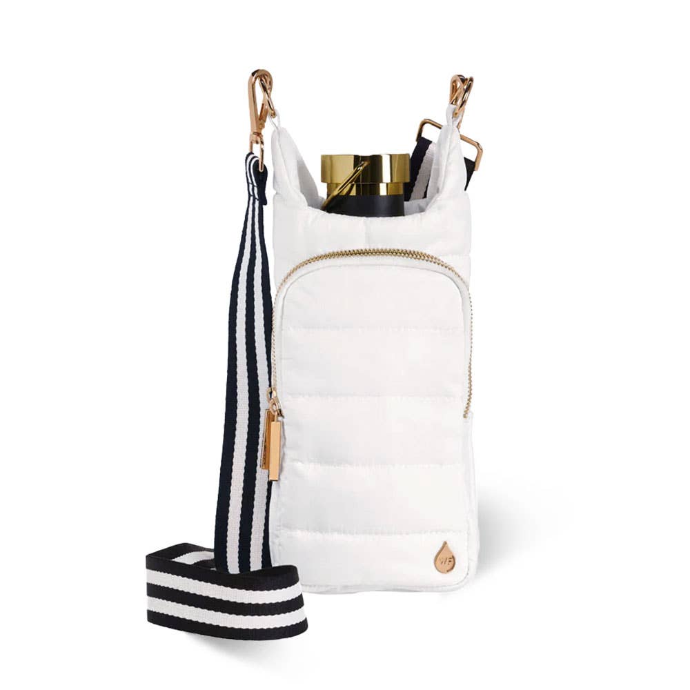 WanderFull - Original HydroBag - White Ripstop HydroBag with Black and White Striped Strap