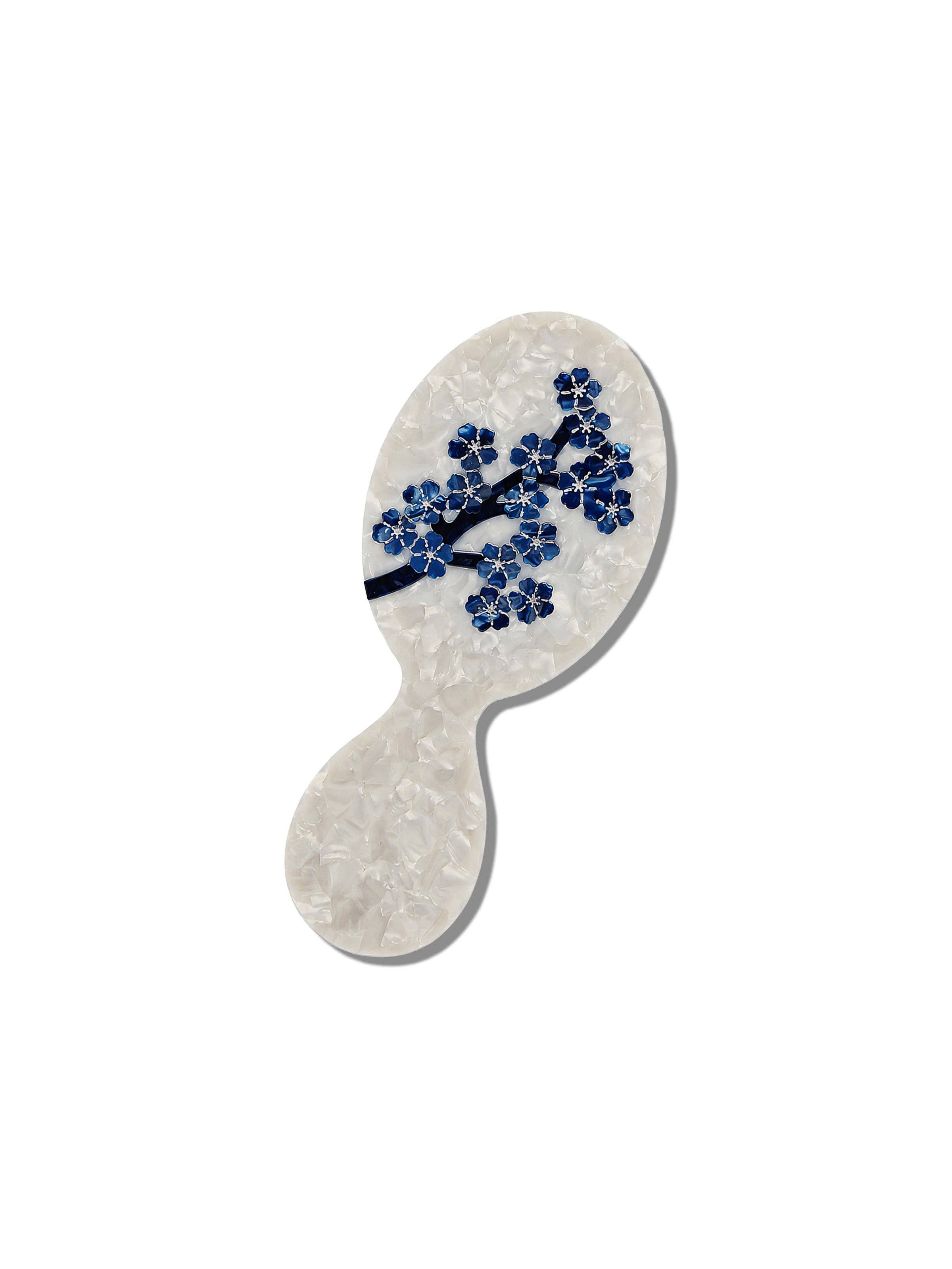 Solar Eclipse - Hand-painted White Sakura Blossom Brush | Eco-Friendly
