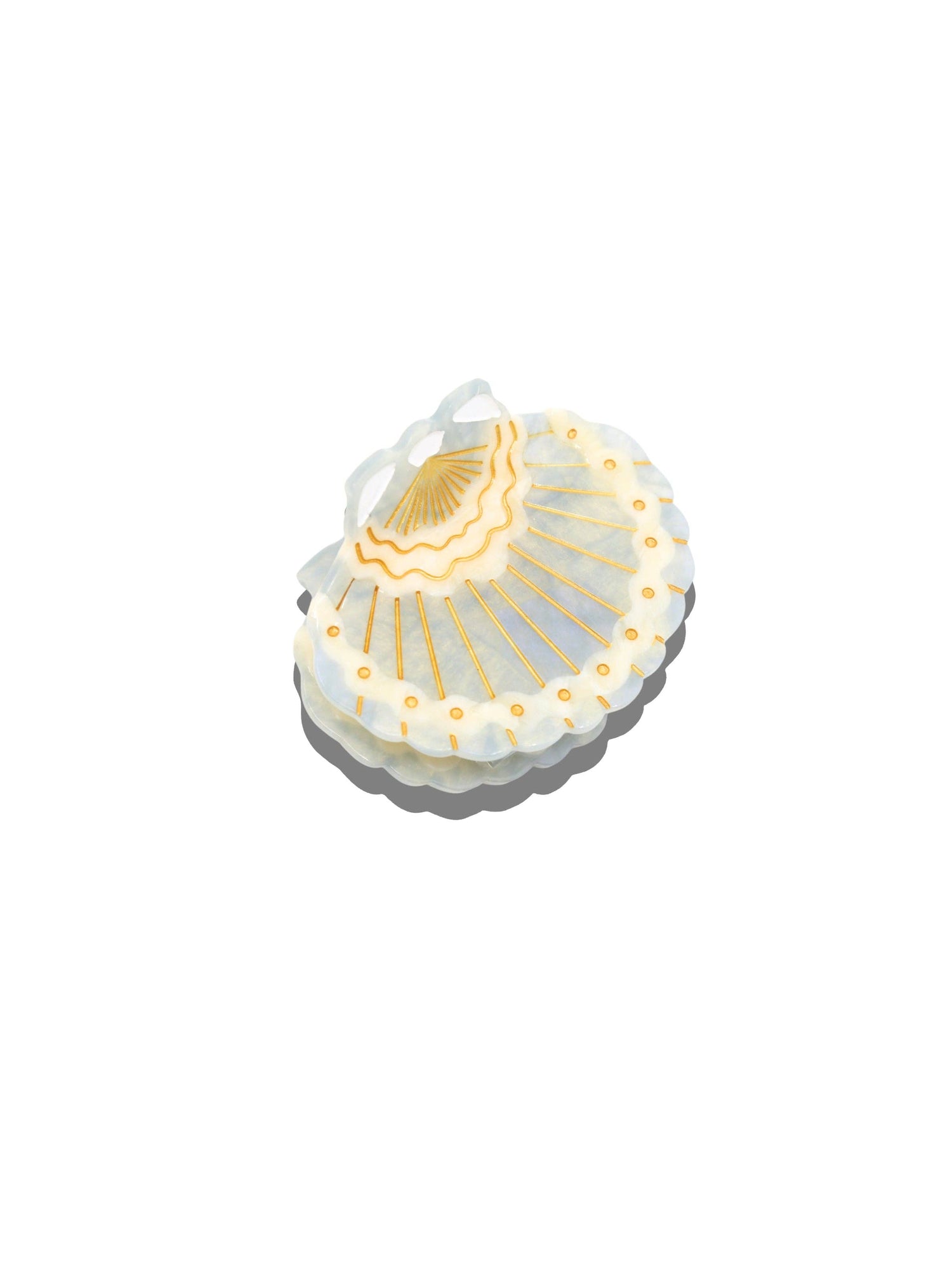 Solar Eclipse - Hand-painted Scallop Seashell Claw Hair Clip | Eco-Friendly