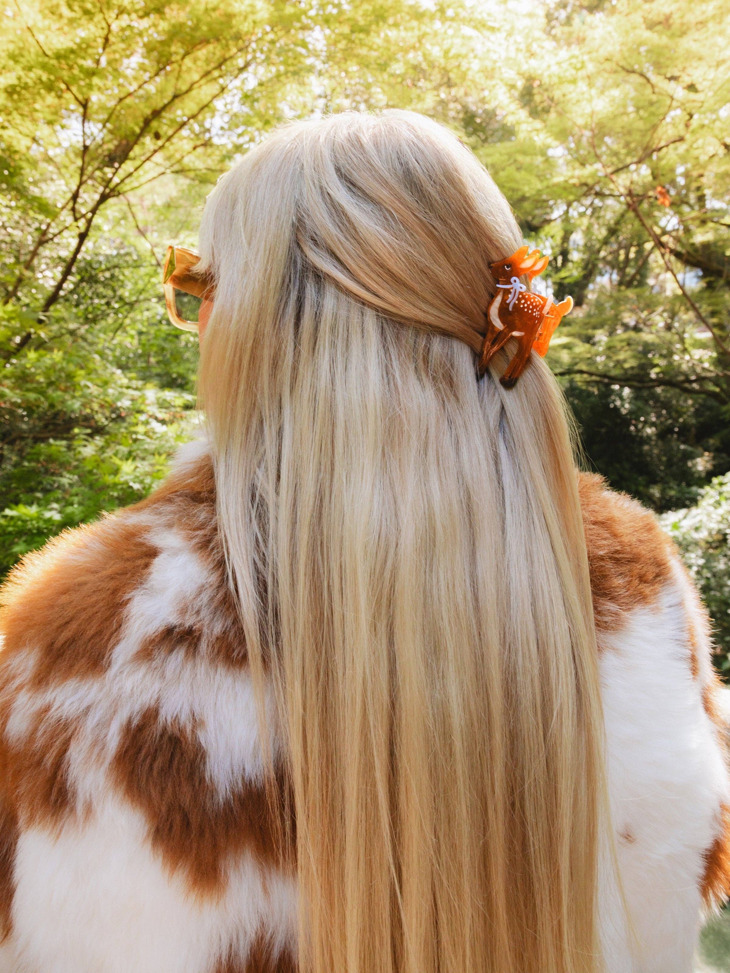 Solar Eclipse - Hand-painted Fawn Claw Hair Clip | Eco-Friendly