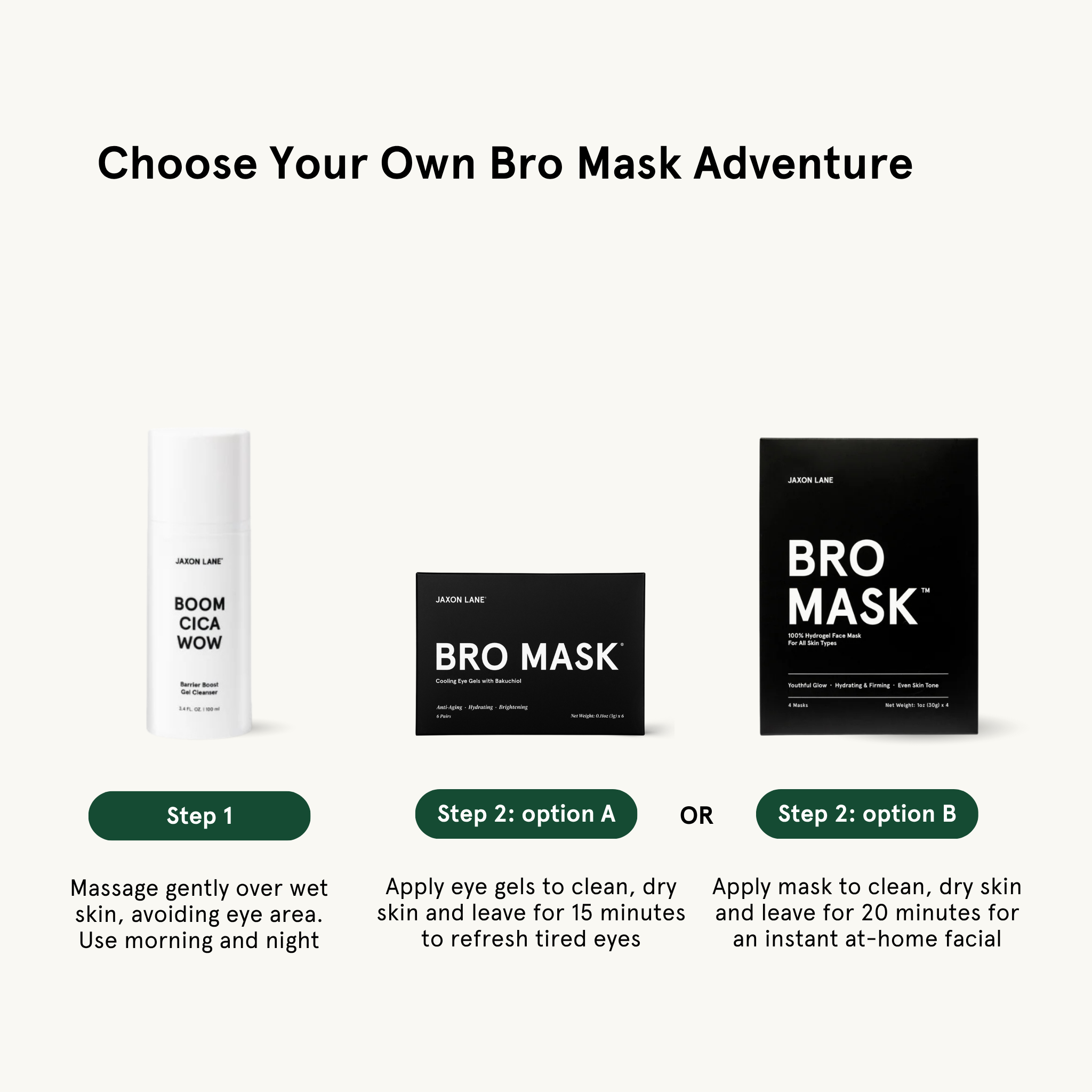 JAXON LANE - Bro Mask Facial Set- Ready, Set, Glow Gift Box by Jaxon Lane