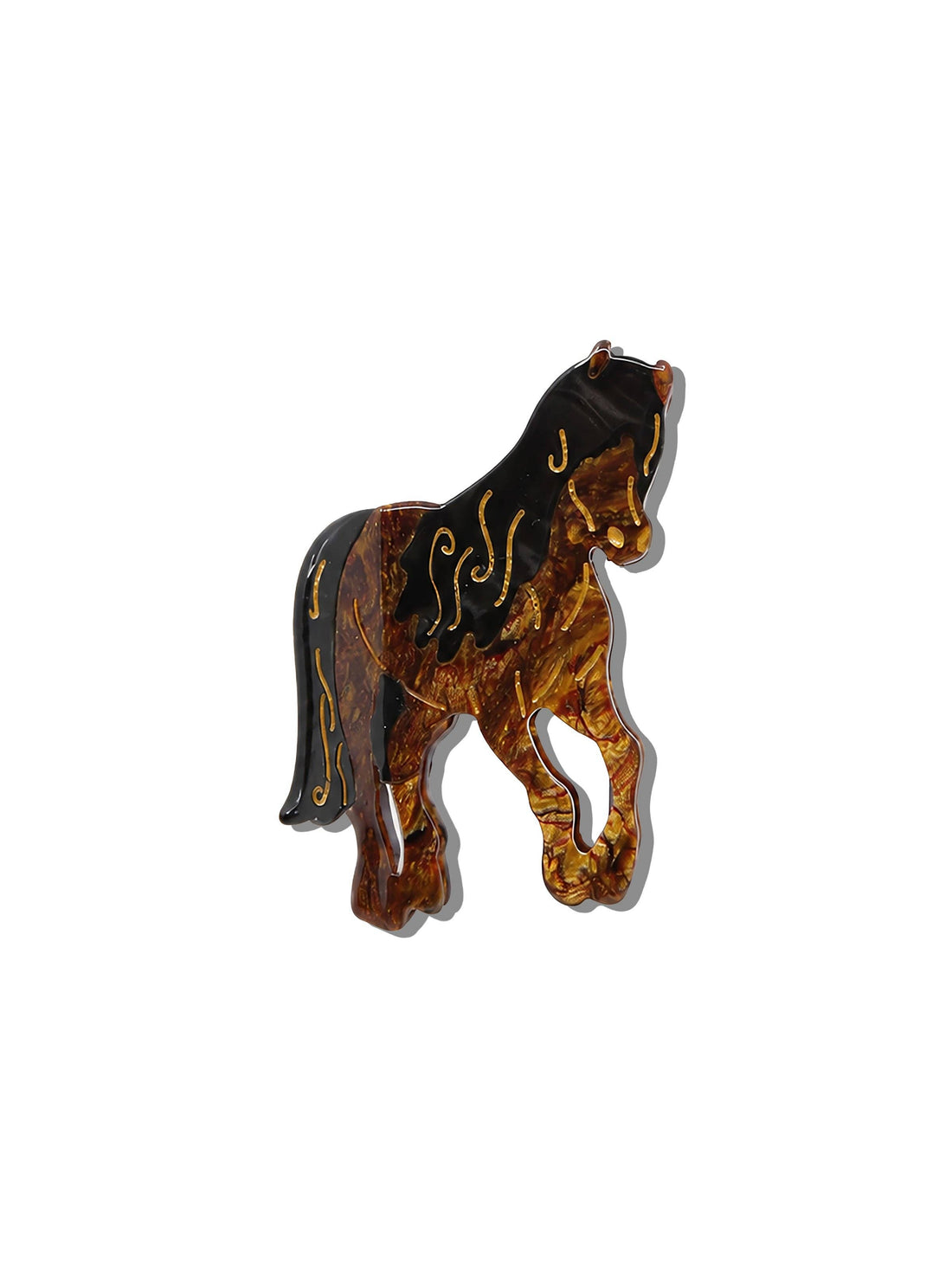 Solar Eclipse - Hand-painted Horse Claw Hair Clip | Eco-Friendly