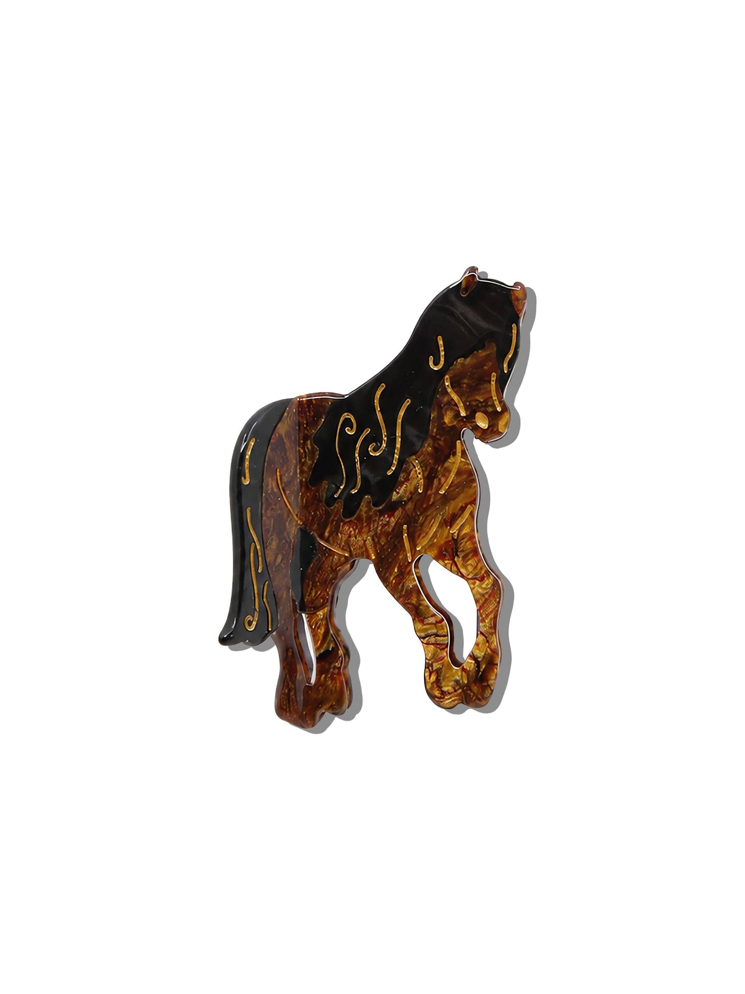 Solar Eclipse - Hand-painted Horse Claw Hair Clip | Eco-Friendly