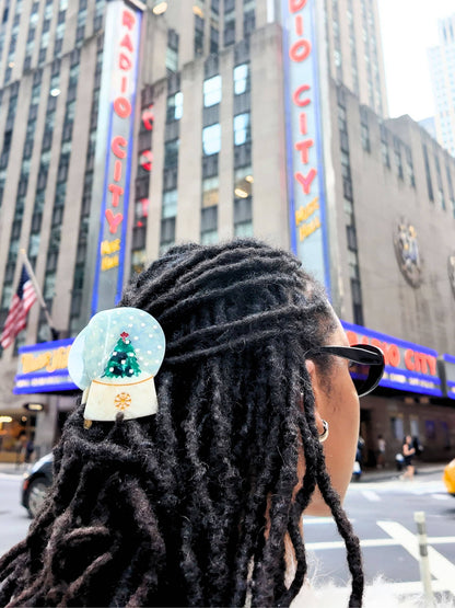 Solar Eclipse - Hand-painted Snow Globe Claw Hair Clip | Eco-Friendly
