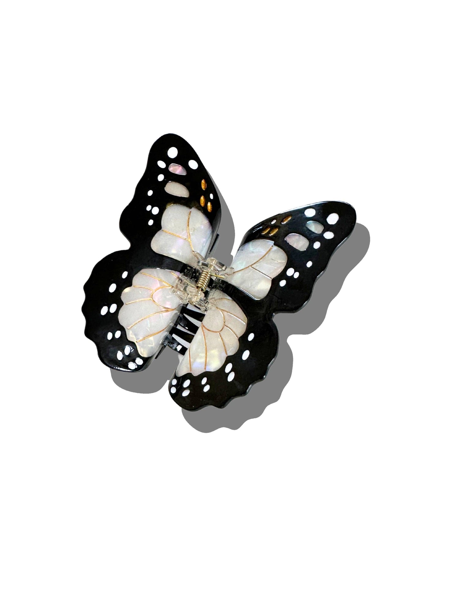 Solar Eclipse - Hand-painted Monarch Butterfly Claw Hair Clip | Eco-Friendly