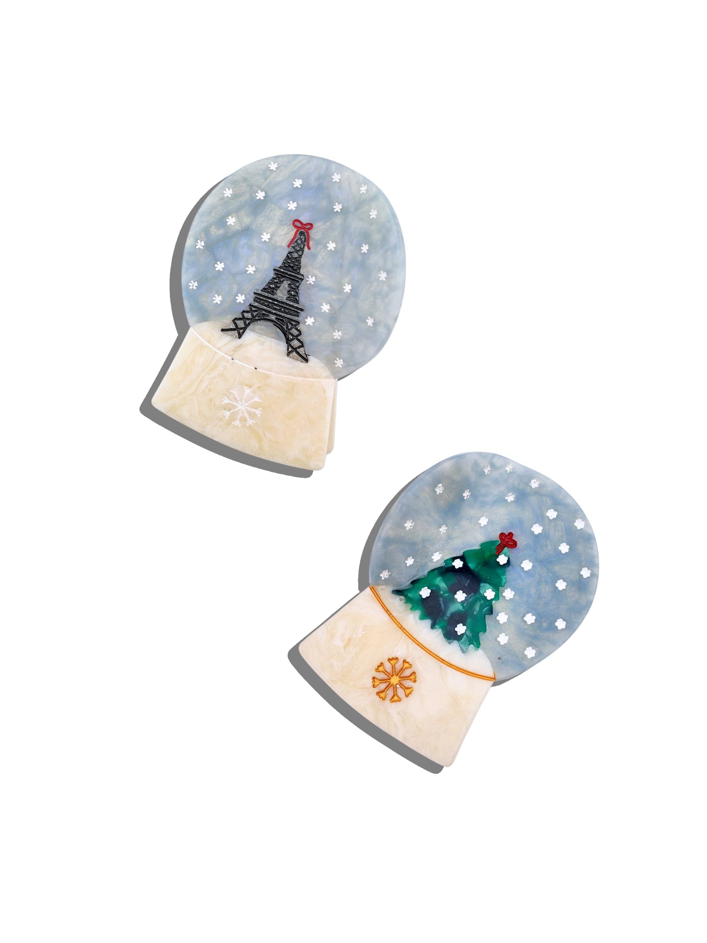 Solar Eclipse - Hand-painted Snow Globe Claw Hair Clip | Eco-Friendly