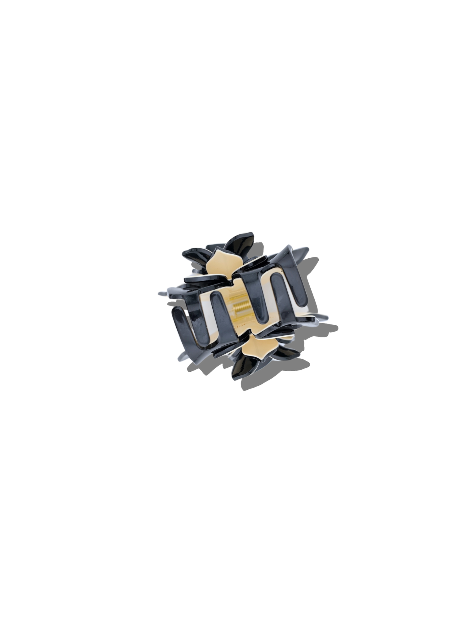Solar Eclipse - Hand-painted Origami Magnolia Flower Hair Clip
