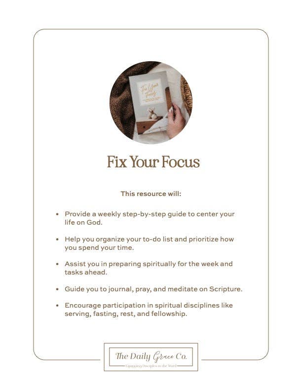The Daily Grace Co - Fix Your Focus - A 52-Week Guide to Help You Put God First