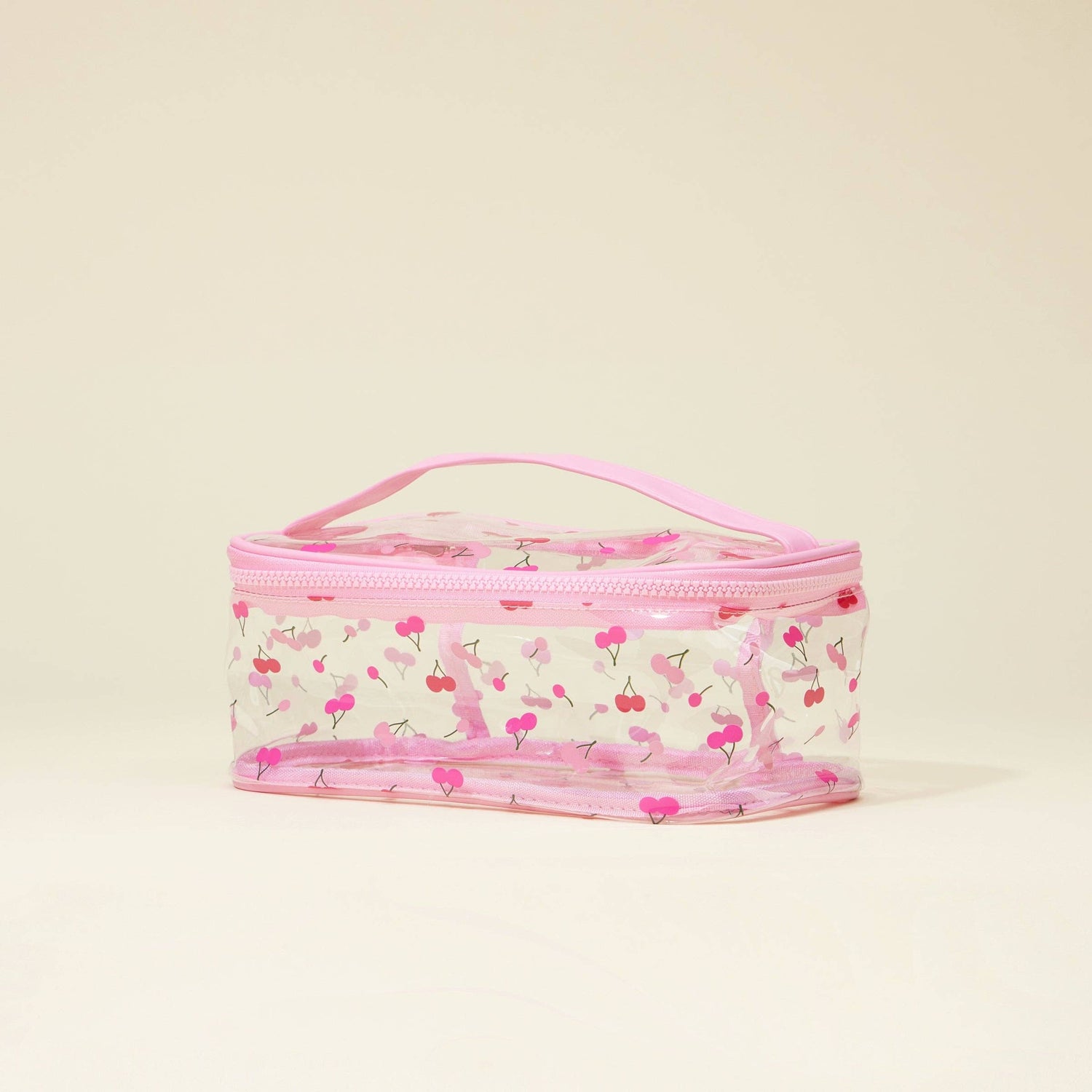 Frem - Fruit-Print Clear Makeup Bag with Handle Travel Organizer