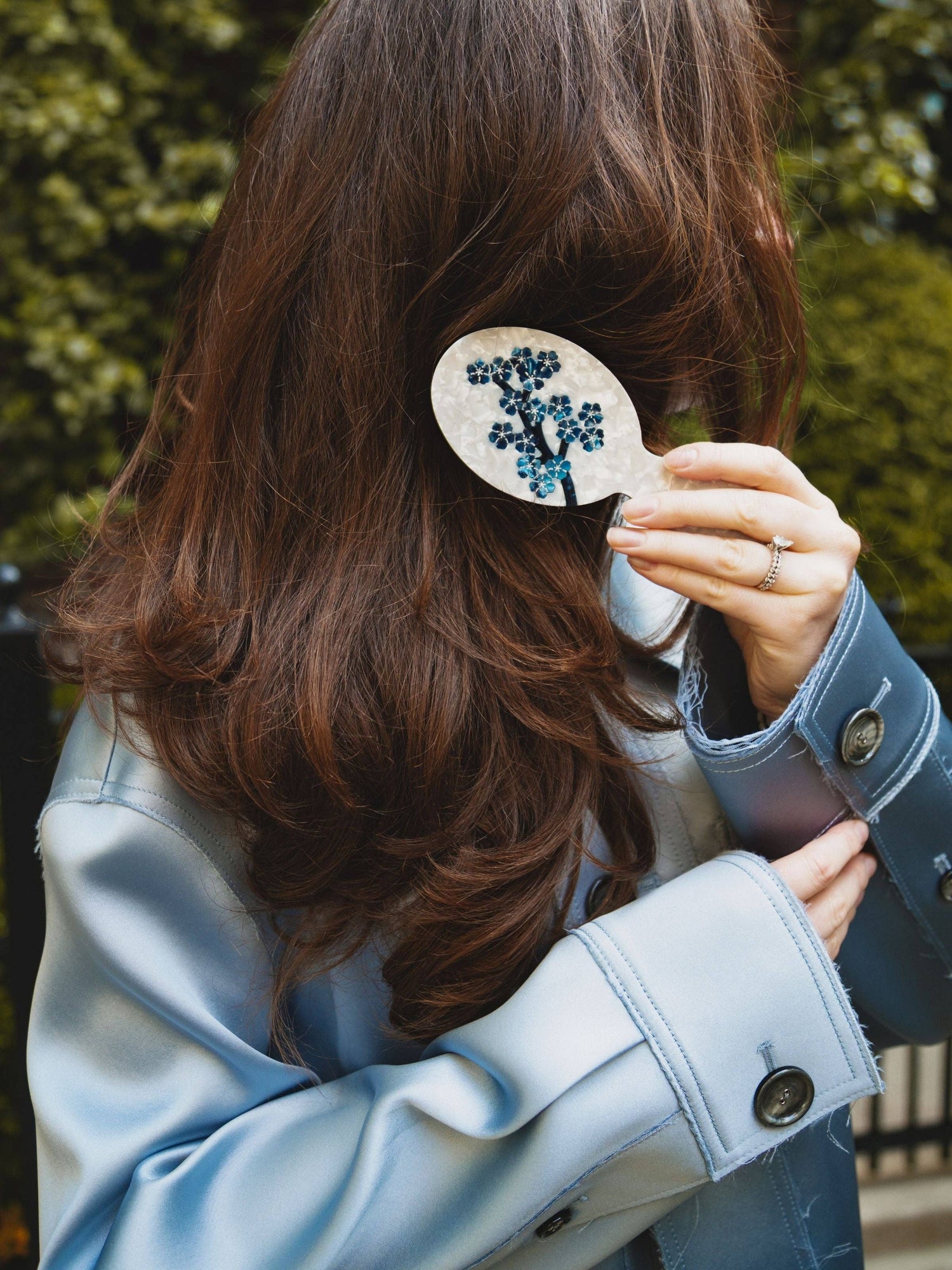 Solar Eclipse - Hand-painted White Sakura Blossom Brush | Eco-Friendly