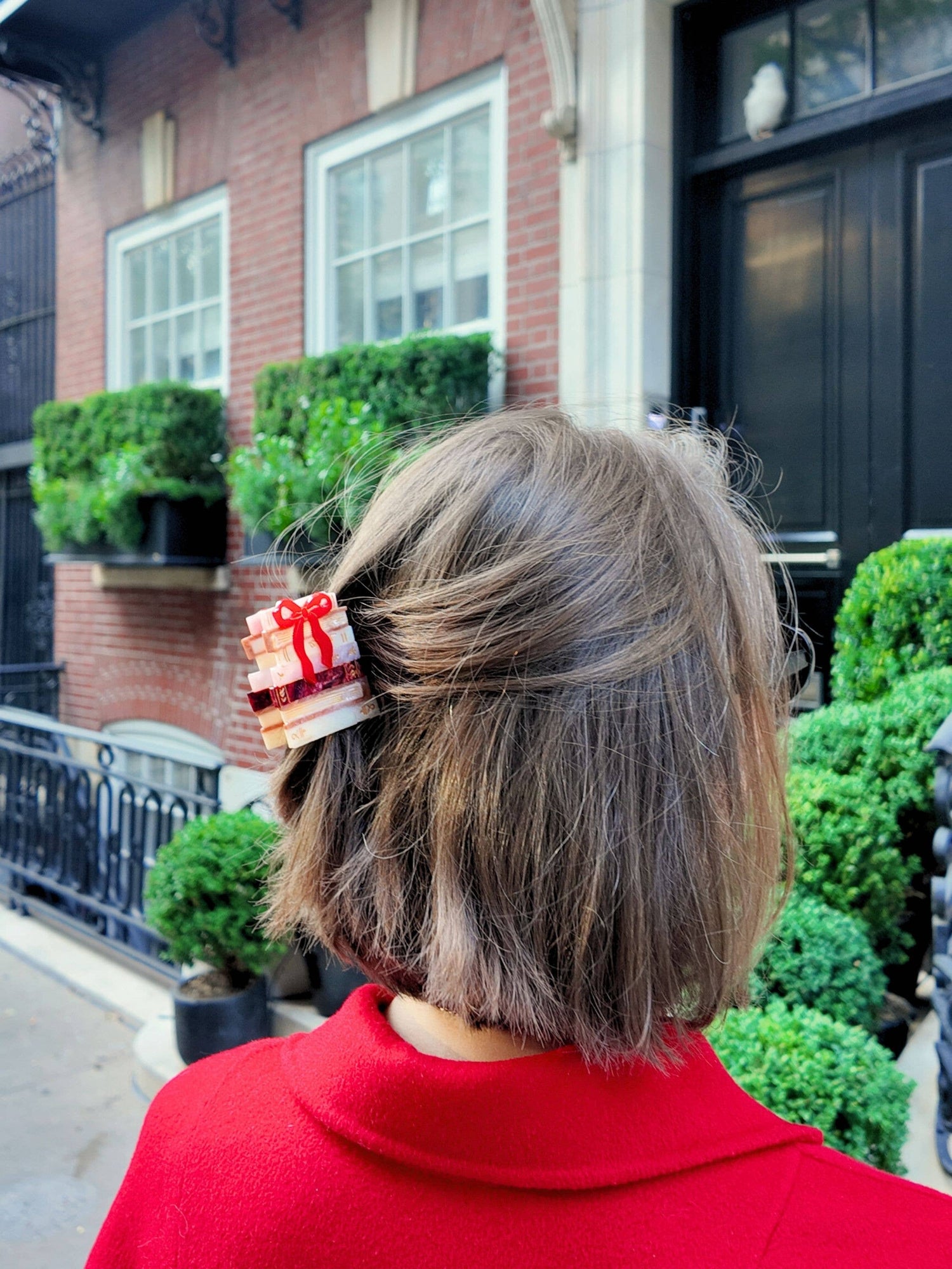 Solar Eclipse - Hand-painted Bow Bookstack Claw Hair Clip | Eco-Friendly
